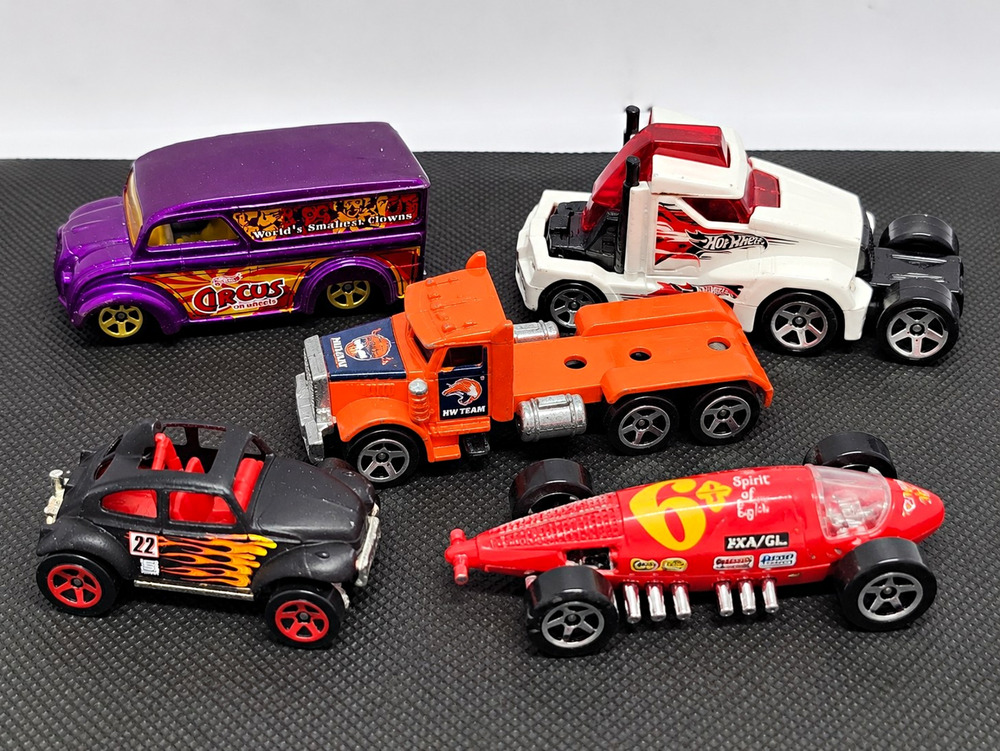 Hot Wheels Lot of 5 Diecast Cars Dairy Delivery Lakester Vintage Loose Mattel